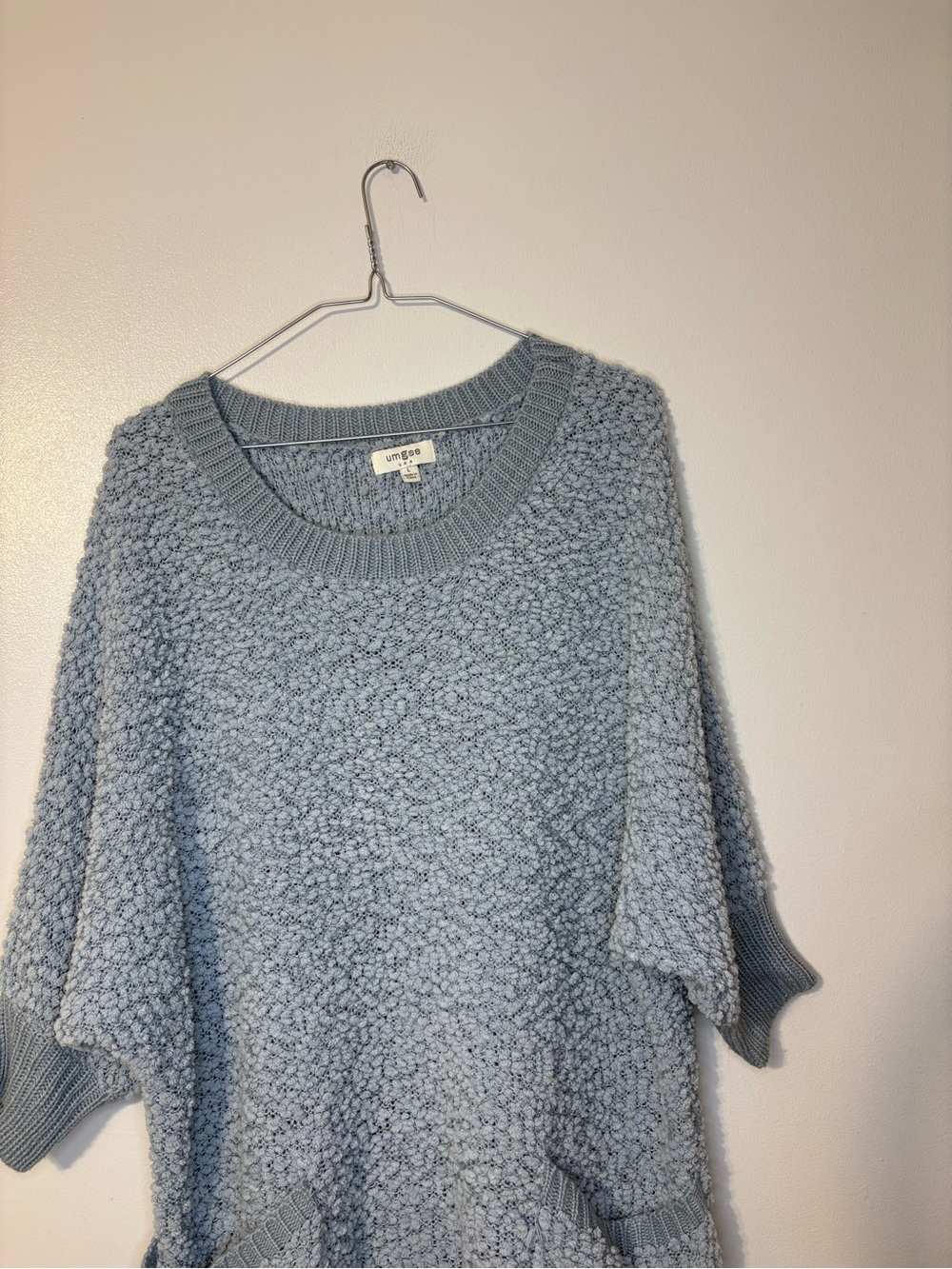 Umgee Powder Blue Boucle Crewneck Sweater